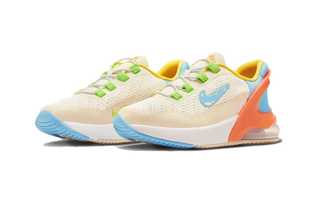 Кроссовки Nike Air Max 270 Амортизация Износостойкие Низкие Кроссовки для Детей Lifestyle Белые Синие и Оранжевые Детские - изображение 3
