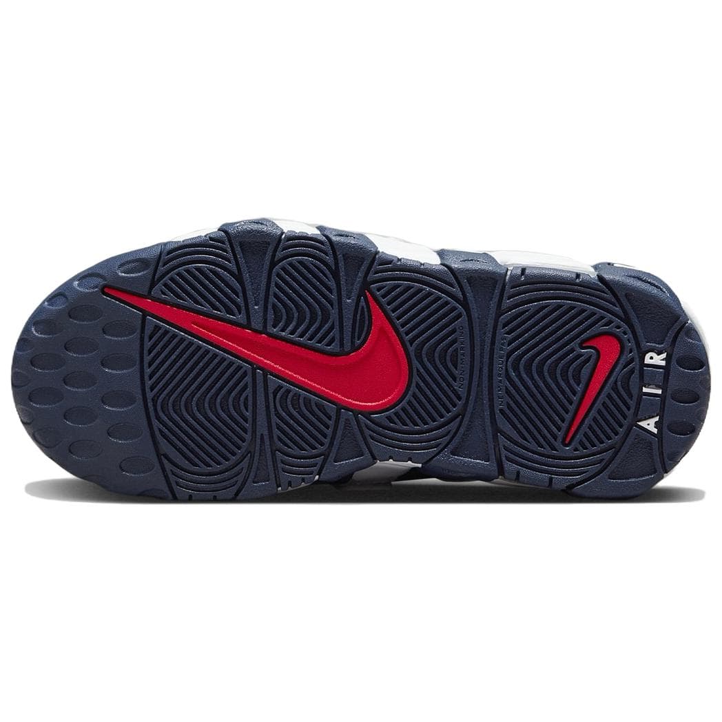 Кроссовки для баскетбола Nike Air More Uptempo Кожа Противоскользящие Детские Баскетбольные Кроссовки Белый Синий Малыш - изображение 5