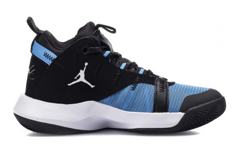 Кроссовки для баскетбола Jordan Jumpman 2020 Амортизация Устойчивый к износу MID Топ Баскетбольные кроссовки Синий Черный Унисекс - изображение 2