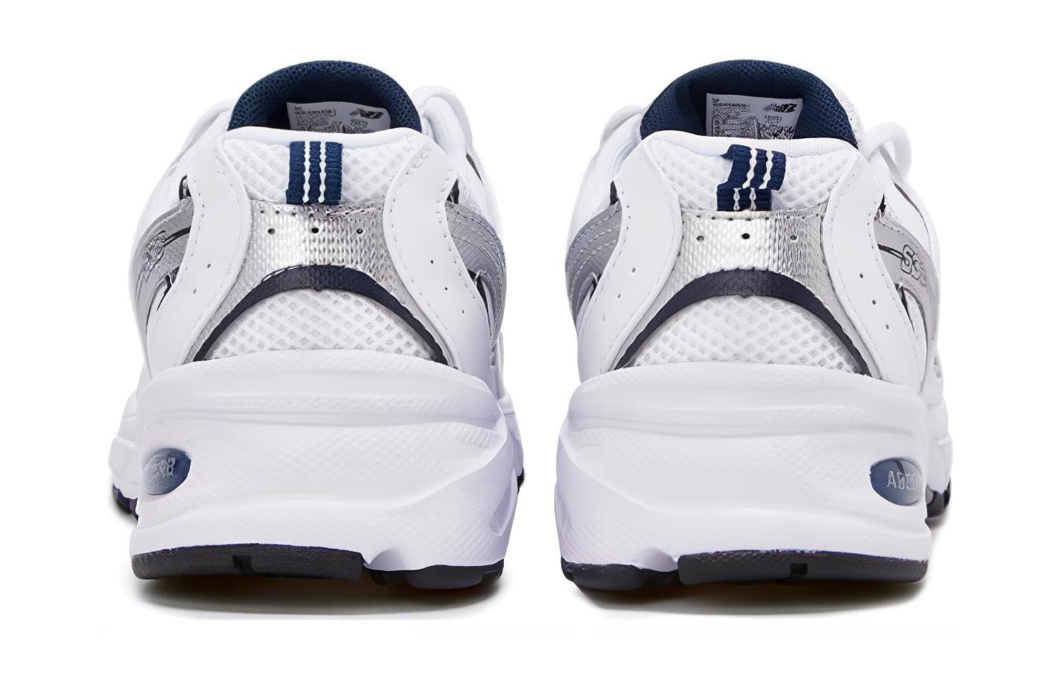 Кроссовки New Balance NB 530 Амортизация Устойчивость к истиранию Дышащие Низкие Кеды для Детей Лайфстайл Белый Серебряный - изображение 4