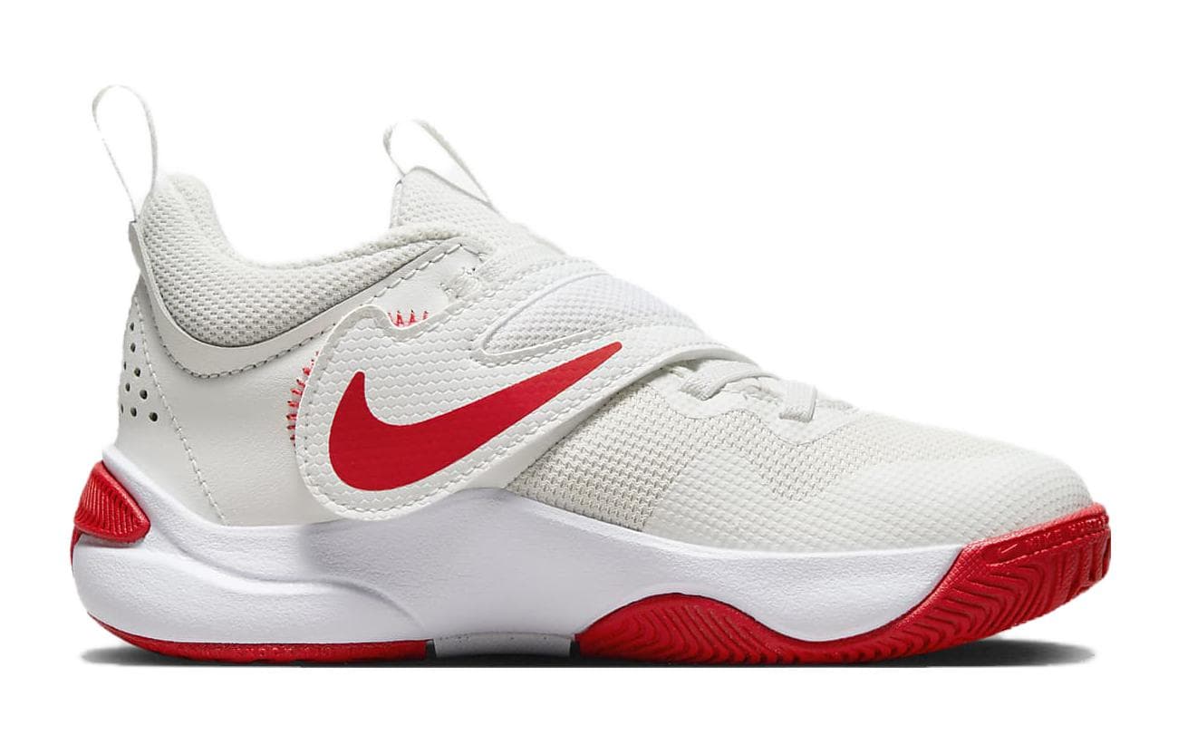 Кроссовки для баскетбола Nike Team Hustle D 11 Противоскользящие Амортизирующие Устойчивые к износу Низкие Баскетбольные Кроссовки Белый Красный - изображение 2