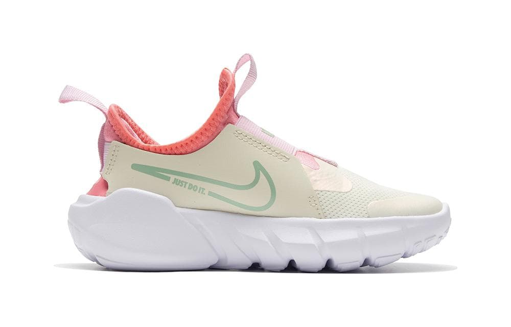 Кроссовки Nike Flex Runner 2 SE противоскользящие низкие детские беговые кроссовки зеленый розовый белый для детей 3-7 лет - изображение 2