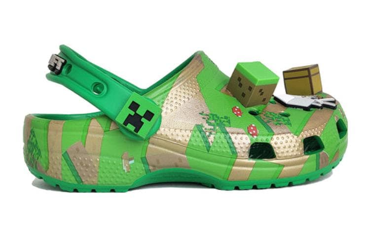 Сандалии Crocs X Minecraft Classic сандалии для детей противоскользящие устойчивые к истиранию многоцветные зеленые - изображение 2