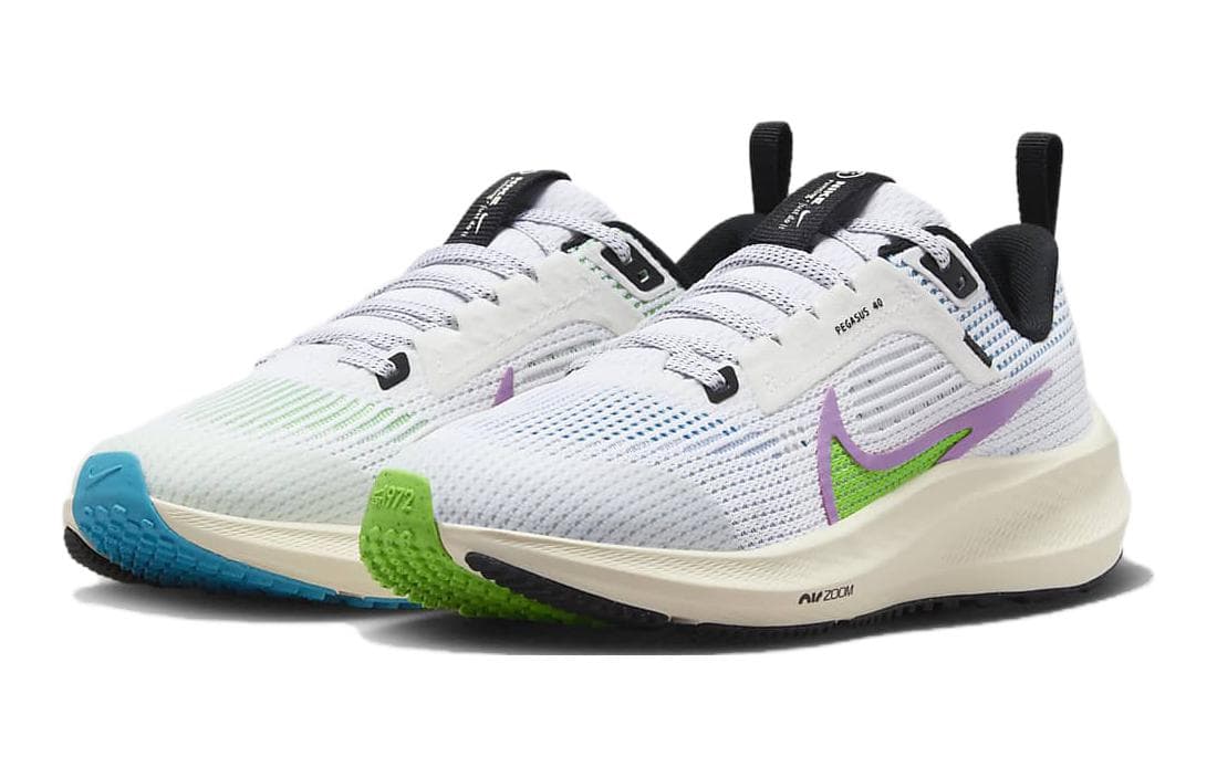 Кроссовки Nike Air Zoom Pegasus 40 Устойчивые к истиранию Низкие Беговые кроссовки Белый Зеленый Унисекс - изображение 4