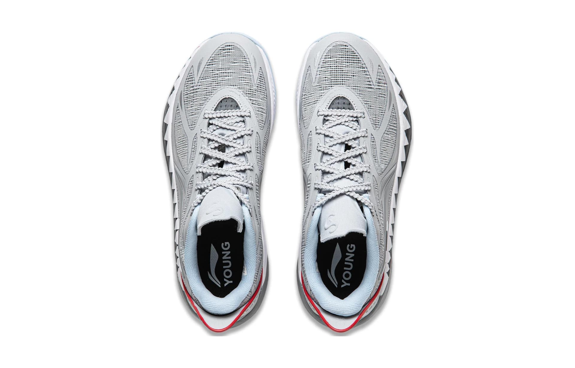 Кроссовки для баскетбола Li-Ning YOUNG Детский Сонический 12 LIGHT FOAM ULTRA Ткань Шнуровка Лоу-топы Баскетбольные Кроссовки Туманно-серый Подростковый - изображение 4