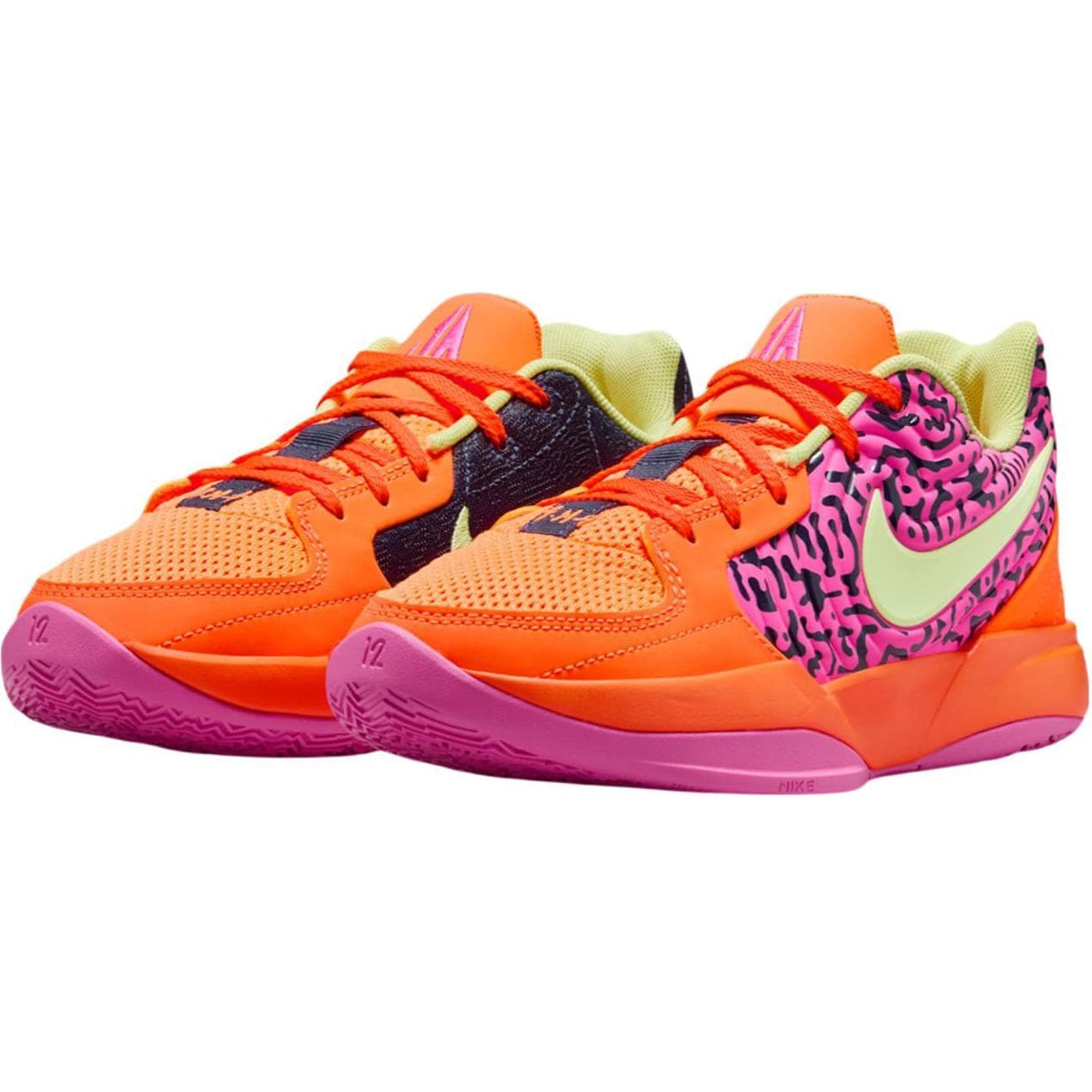 Кроссовки для баскетбола NIKE Ja 2 Low Баскетбольные кроссовки для детей оранжевый розовый черный - изображение 3