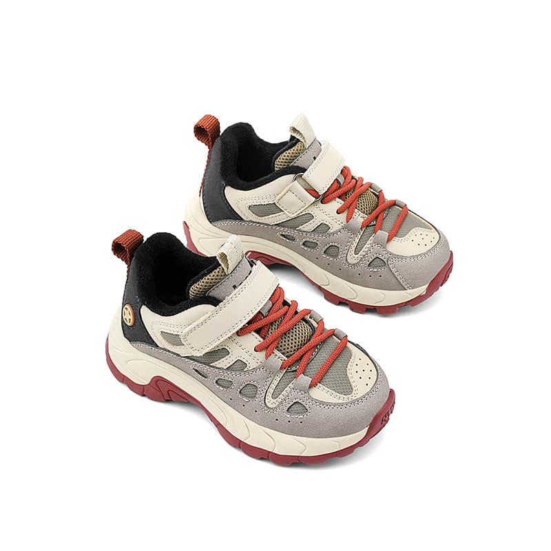 Кроссовки Jeep С флисовой подкладкой Спортивный Удобный На липучке Детские повседневные туфли Бежево-черный Серый Детский - изображение 5