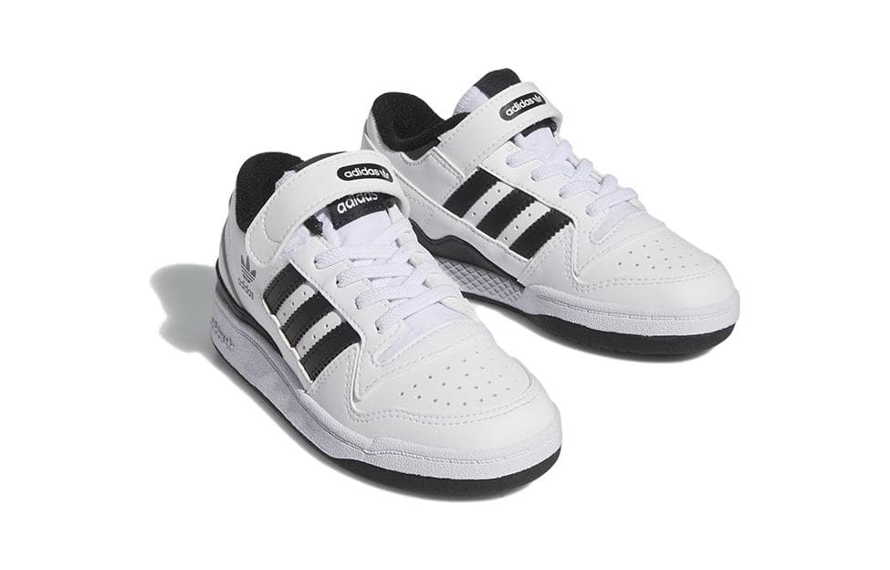 Кроссовки Adidas Originals FORUM Low С Аbrasion Resistant Низкий Топ Детская Скейтбординг Обувь Белый Черный - изображение 3