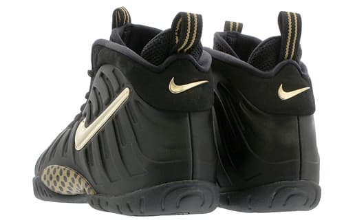 Кроссовки для баскетбола Nike Foamposite Pro Black Metallic Gold GS - изображение 4
