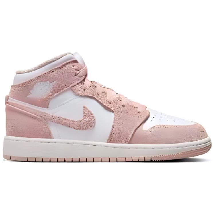 Кроссовки Jordan Air Jordan 1 Кожа MID Скейтборд Обувь Бело-розовая Унисекс - изображение 7
