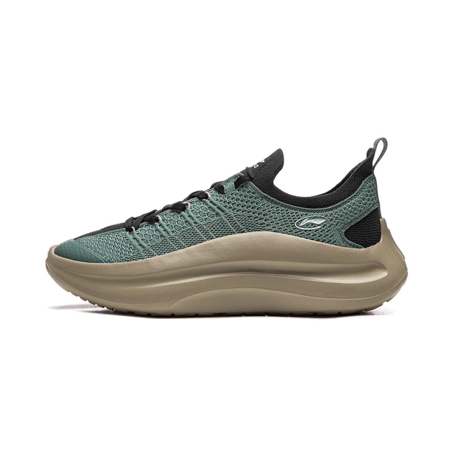 Кроссовки Li-Ning Cloud Slip On Мягкие и упругие, универсальные и модные, с высокой подошвой, амортизирующие, противоскользящие, износостойкие и легкие, лоу-топы, повседневная обувь, мужские, горный зеленый, ночной черный - изображение 1