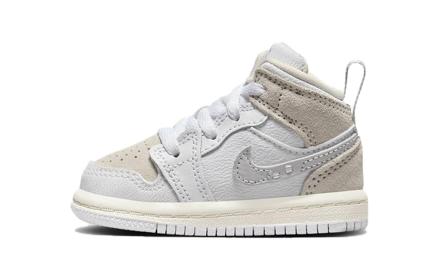 Кроссовки Jordan Air Jordan 1 Противоскользящая Амортизация MID Обувь для младенцев и малышей Серый Белый Infant and Toddler - изображение 1