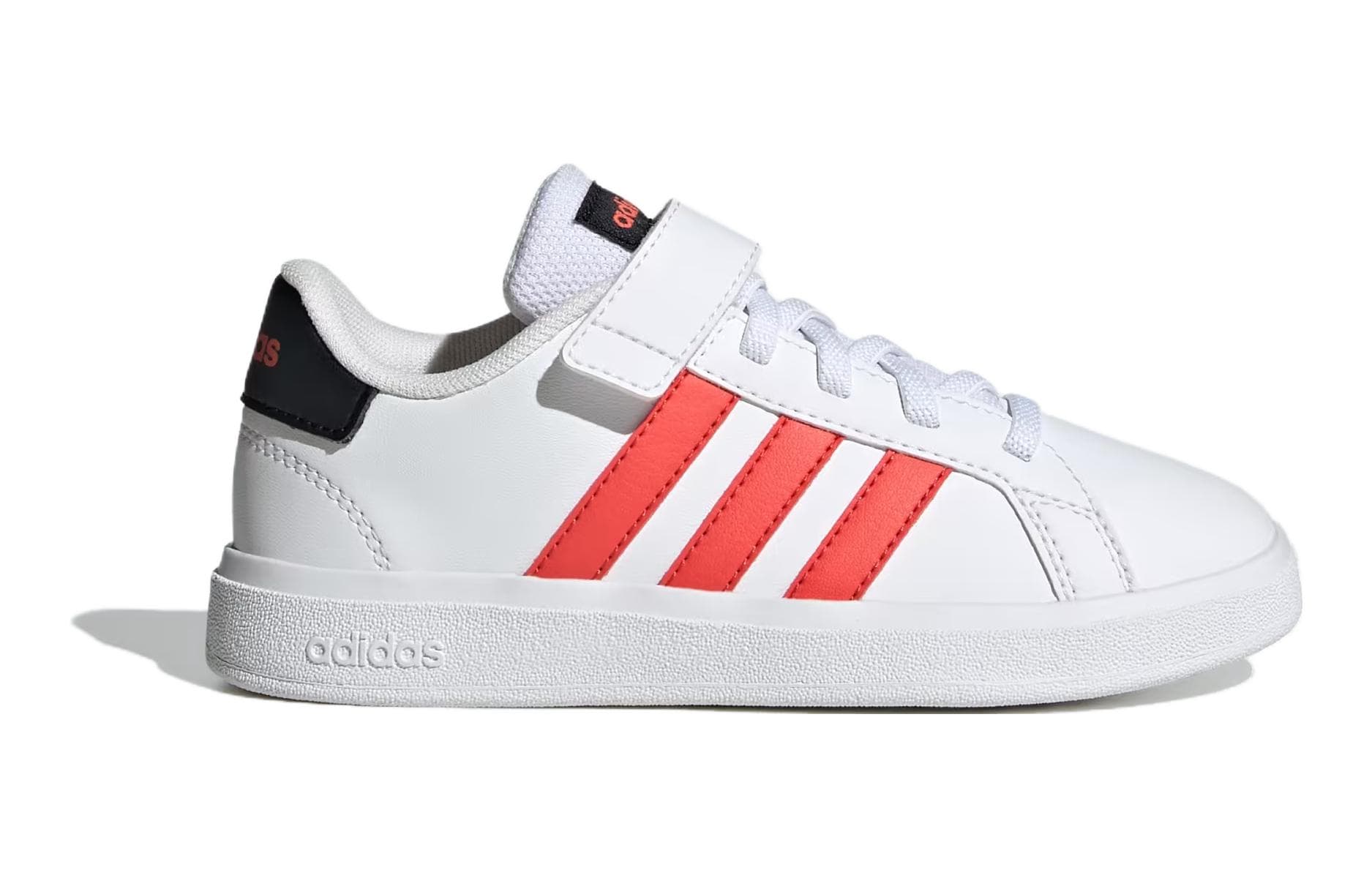Кроссовки Adidas GRAND COURT Синтетическая кожа Повседневный Низкий верх Детские Скейтбординг Белый Красный Детский - изображение 2