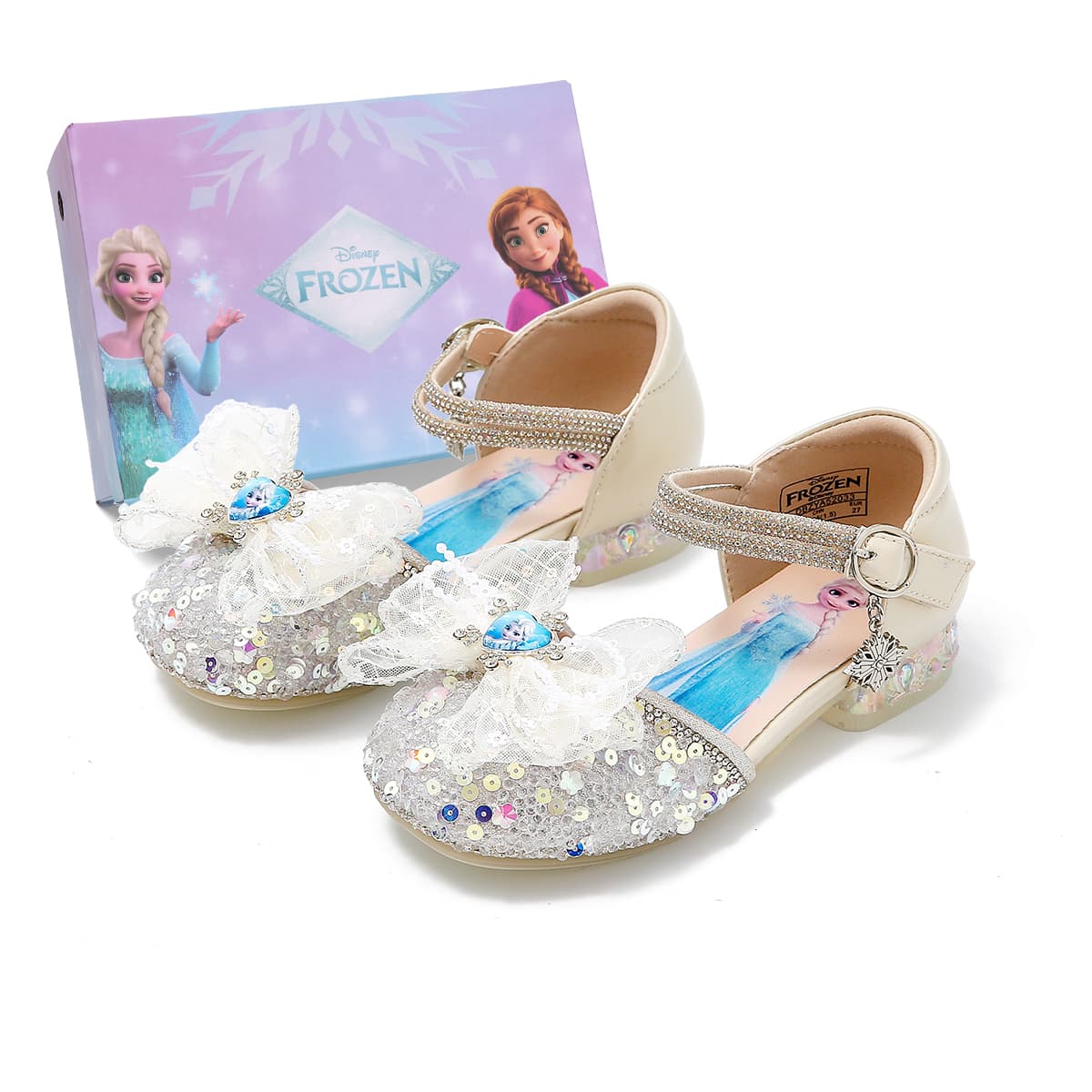 DISNEY FROZEN SERIES Антискользящий Анти-удар Амортизация Износостойкий Лоу-топы Детская кожаная обувь Детский - изображение 2