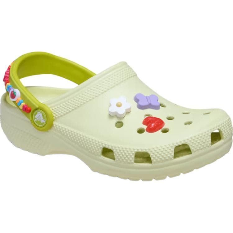 Сандалии Crocs Classic Friendship Bracelet Clog противоскользящие устойчивые к истиранию низкие детские сандалии зеленый детские - изображение 4