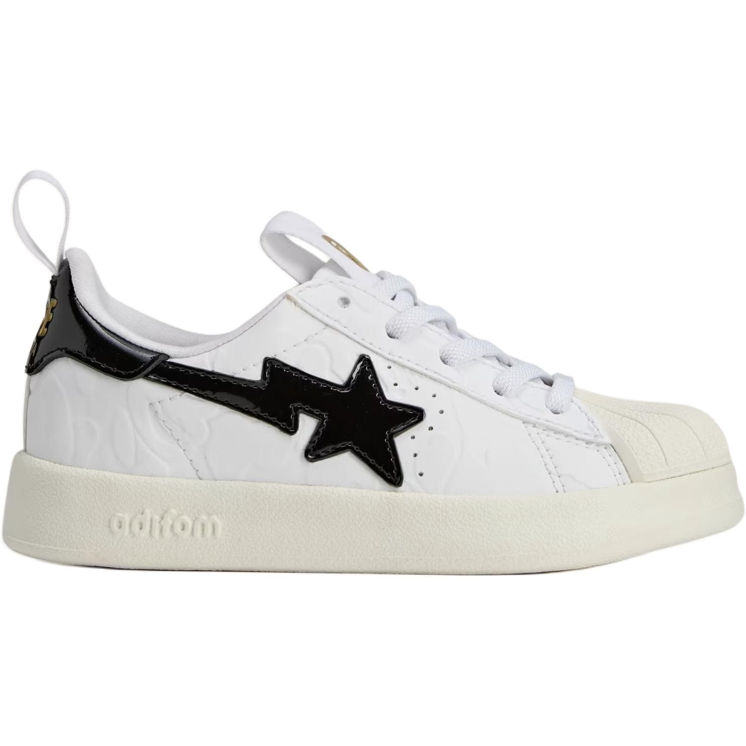 Кроссовки BAPE x Adidas Originals SUPERSTAR 360 Устойчивый к истиранию низкий верх для детских скейтбординга Белый для малышей - изображение 2