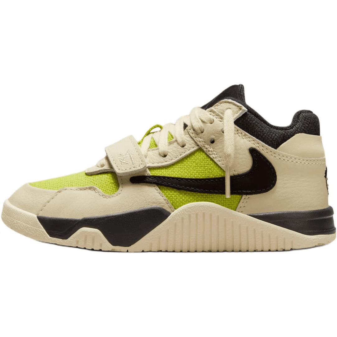 Кроссовки для баскетбола Jordan X Travis Scott Jumpman Jack TR противоскользящие MID детские баскетбольные кроссовки Бежевый Черный Желтый - изображение 1