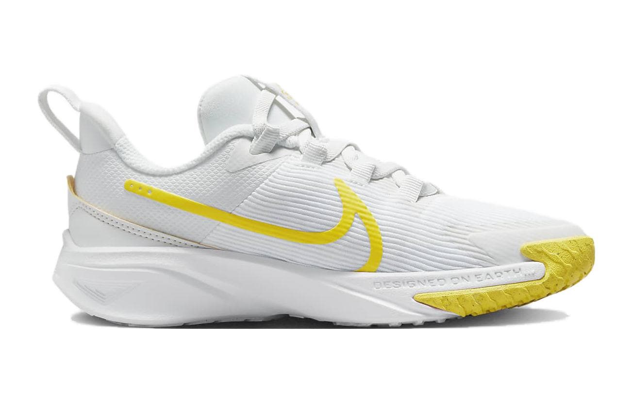 Кроссовки Nike Star Runner 4 Устойчивый к истиранию Дышащий Низкий Верх Детская Беговая Обувь Белый Желтый Детский - изображение 2