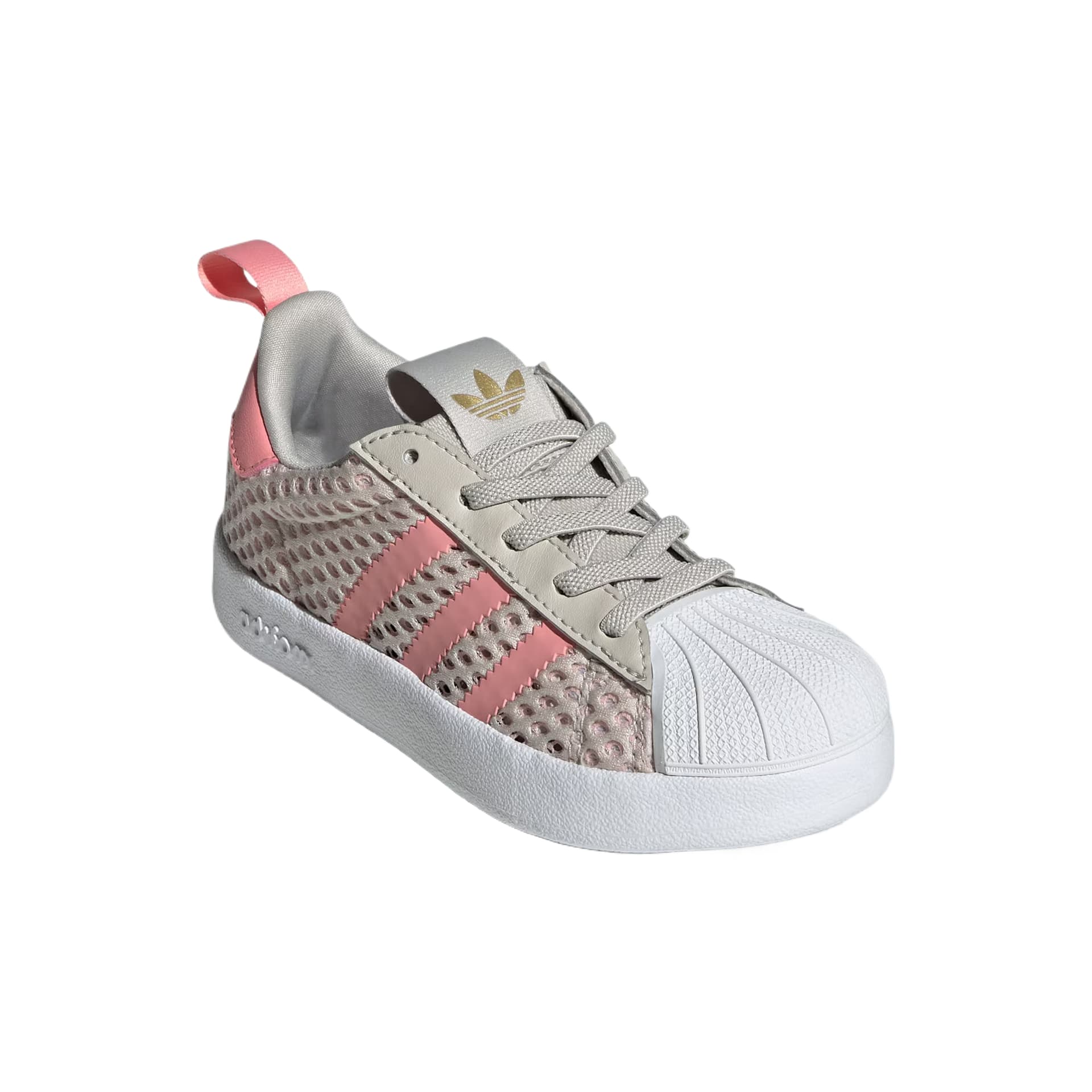 Кроссовки Adidas Originals AdiFOM Superstar Детские Скейтбординги Коричнево-розовый Детский - изображение 5