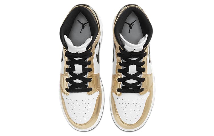 Кроссовки для баскетбола Jordan Air Jordan 1 Mid Metallic Gold GS - изображение 6