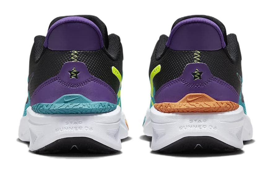 Кроссовки Nike Star Runner 4 SE Амортизация Устойчивость к истиранию Низкие Беговые кроссовки Зеленый Фиолетовый Унисекс - изображение 5