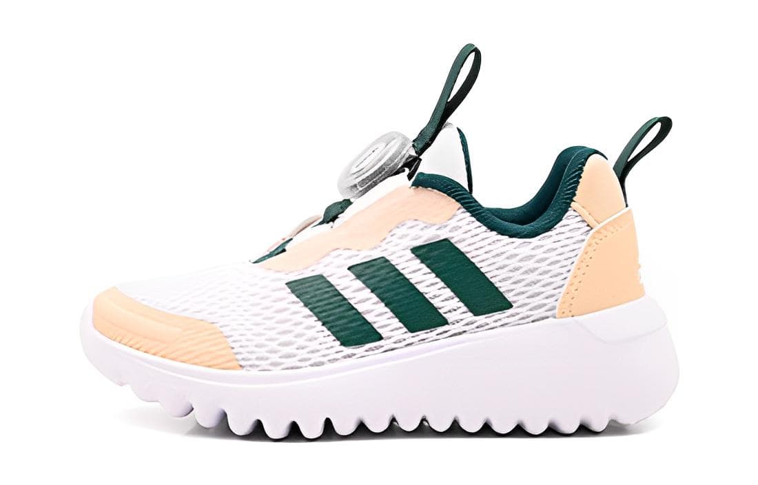 Кроссовки Adidas ActiveFlex BOA 3,0 Устойчивый к истиранию Дышащий Низкий Верх Детская Беговая Обувь Бежевый Белый Зеленый Детская - изображение 1