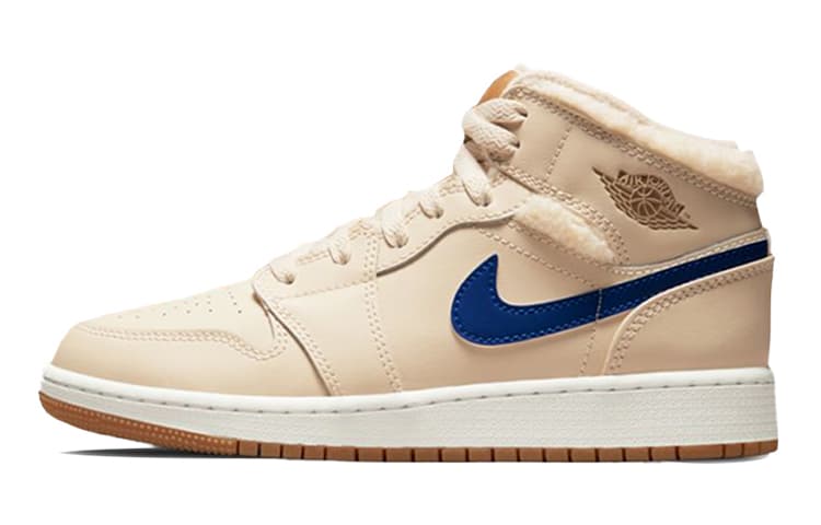 Кроссовки для баскетбола Jordan Air Jordan 1 Mid "Fleece" Swoosh GS - изображение 4