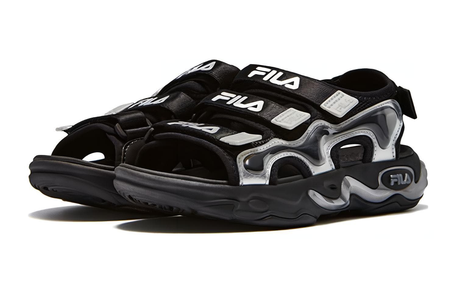 Сандалии FILA KIDS Детские сандалии черные серебряные серые - изображение 3