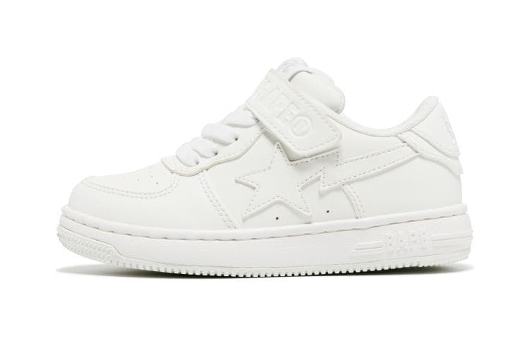 Кроссовки A BATHING APE STA ПУ (полиуретан) Низкий Топ Детская Скейтбординг Обувь Белая Детская для Возраста 3-7 Лет - изображение 1