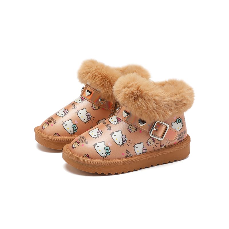 Sanrio Hello Kitty Мультяшный Утолщенная флисовая подкладка Повседневный Классический Универсальный Модный Минималистичный Милый Термозащитный Износостойкий Легкий Амортизация Детский Зимние ботинки - изображение 3