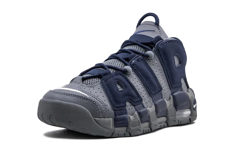 Кроссовки для баскетбола Nike Air More Uptempo 96 Cool Grey Midnight Navy GS - изображение 4