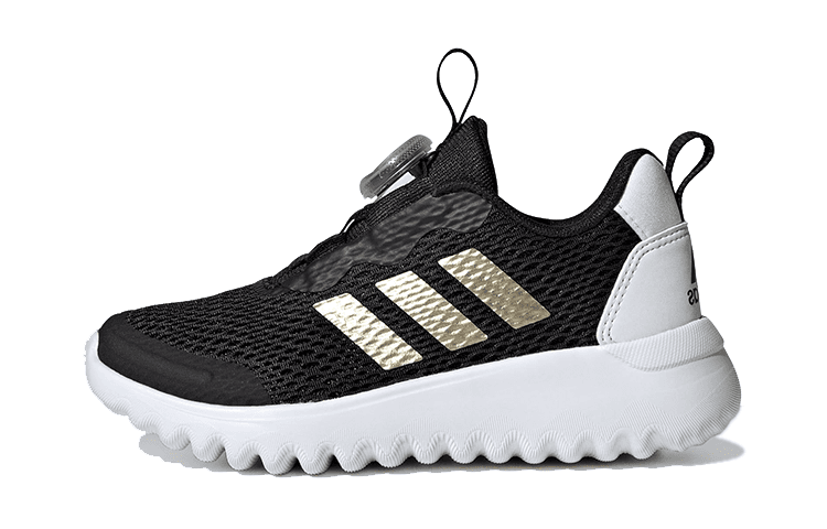Кроссовки Adidas ActiveFlex BOA 3,0 BOA Ткань Удобный Противоскользящий Низкий Верх Детская Беговая Обувь Черный Золото Детская - изображение 1