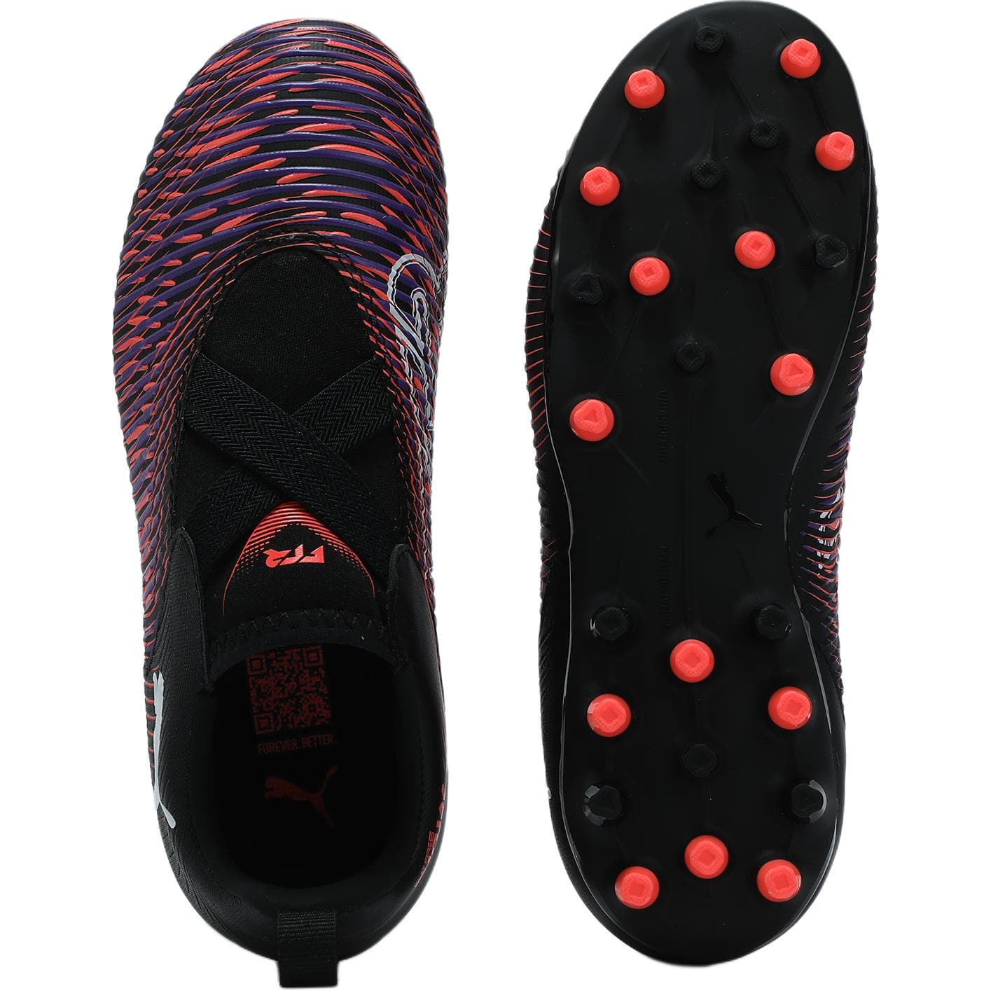 Бутсы PUMA FUTURE 8 Low Детская футбольная обувь Черный PUMA Белый Ярко-красный Детская - изображение 4