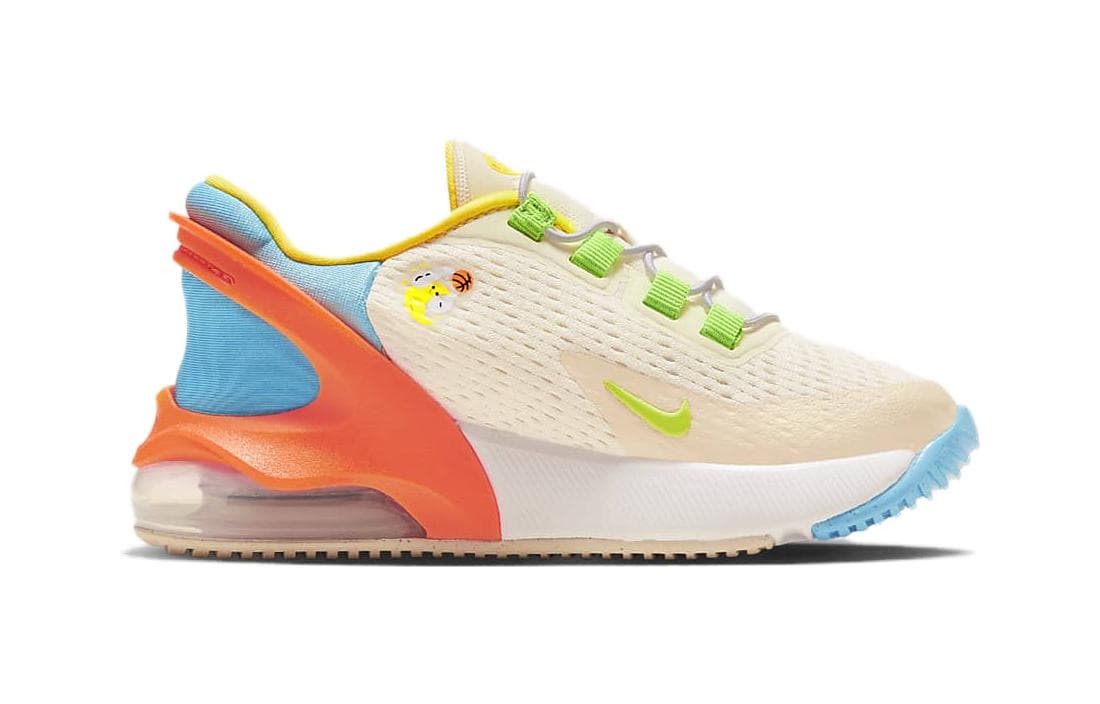 Кроссовки Nike Air Max 270 Амортизация Износостойкие Низкие Кроссовки для Детей Lifestyle Белые Синие и Оранжевые Детские - изображение 2