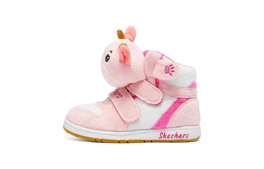 Кроссовки SKECHERS GIRLS Анти-КИК Амортизация Высокие Кроссовки для Младенцев и Малышей Белый Светло-Розовый Infant and Toddler - изображение 1