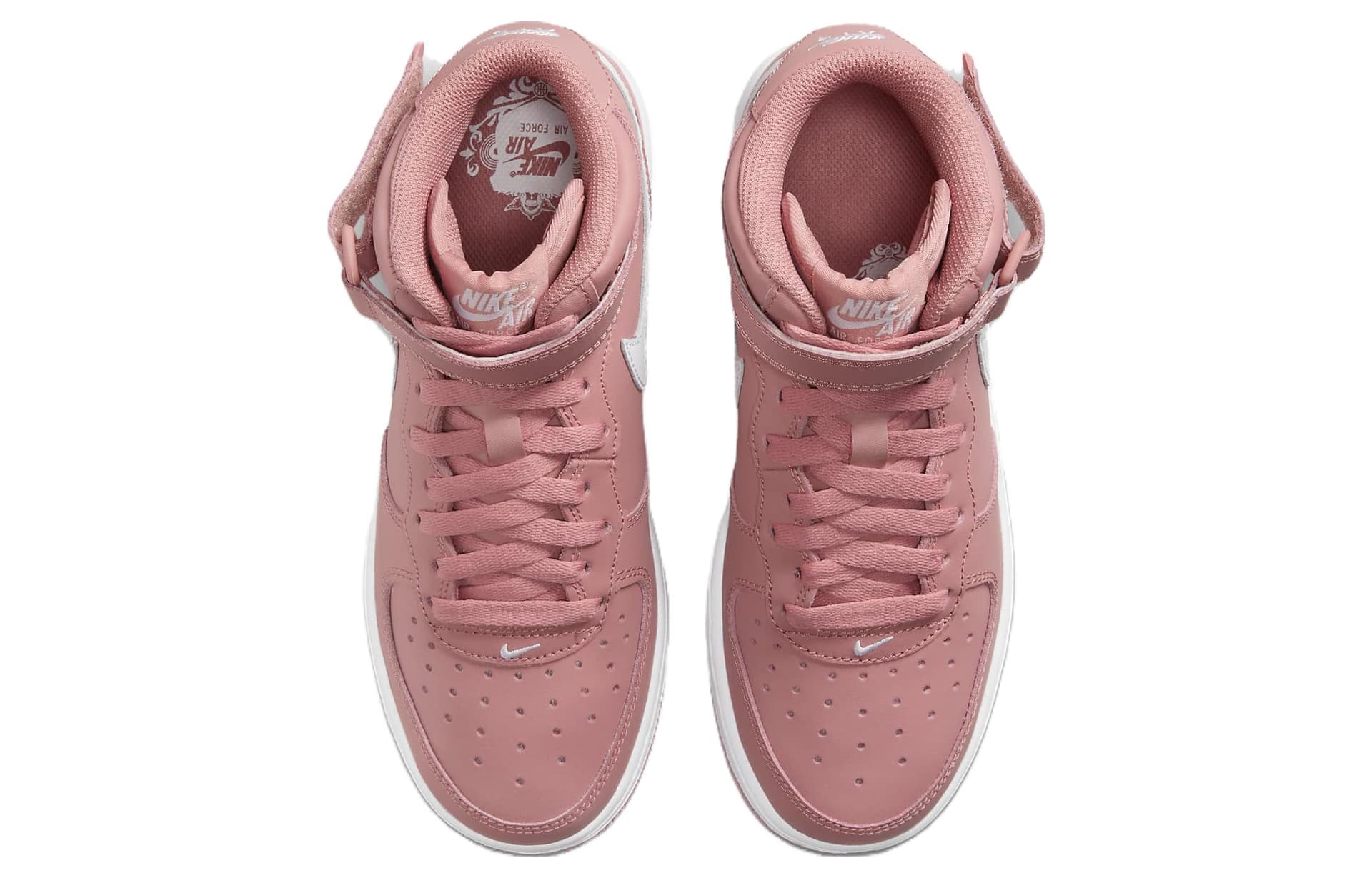 Кроссовки Nike Air Force 1 LE Кожа Противоскользящий MID Скейтборд Обувь Розовый Белый Унисекс - изображение 4