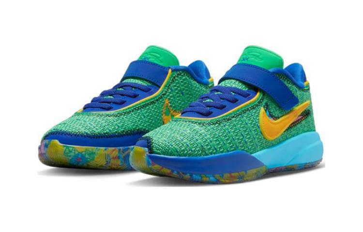 Кроссовки для баскетбола Nike LeBron 20 Удобные Износостойкие Низкие Детские Баскетбольные Кроссовки Зеленые - изображение 2