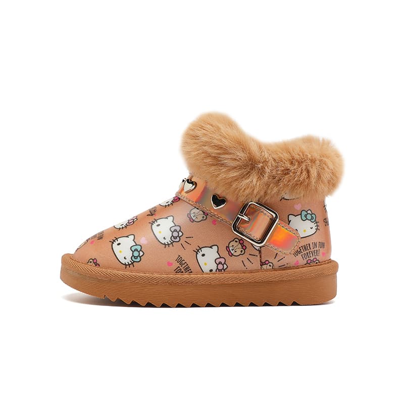 Sanrio Hello Kitty Мультяшный Утолщенная флисовая подкладка Повседневный Классический Универсальный Модный Минималистичный Милый Термозащитный Износостойкий Легкий Амортизация Детский Зимние ботинки - изображение 1