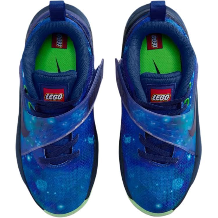 Кроссовки для баскетбола Nike X LEGO Team Hustle D 12 Low Топ Детские Баскетбольные Кроссовки Brave Синий Черный Зеленый Детский - изображение 4