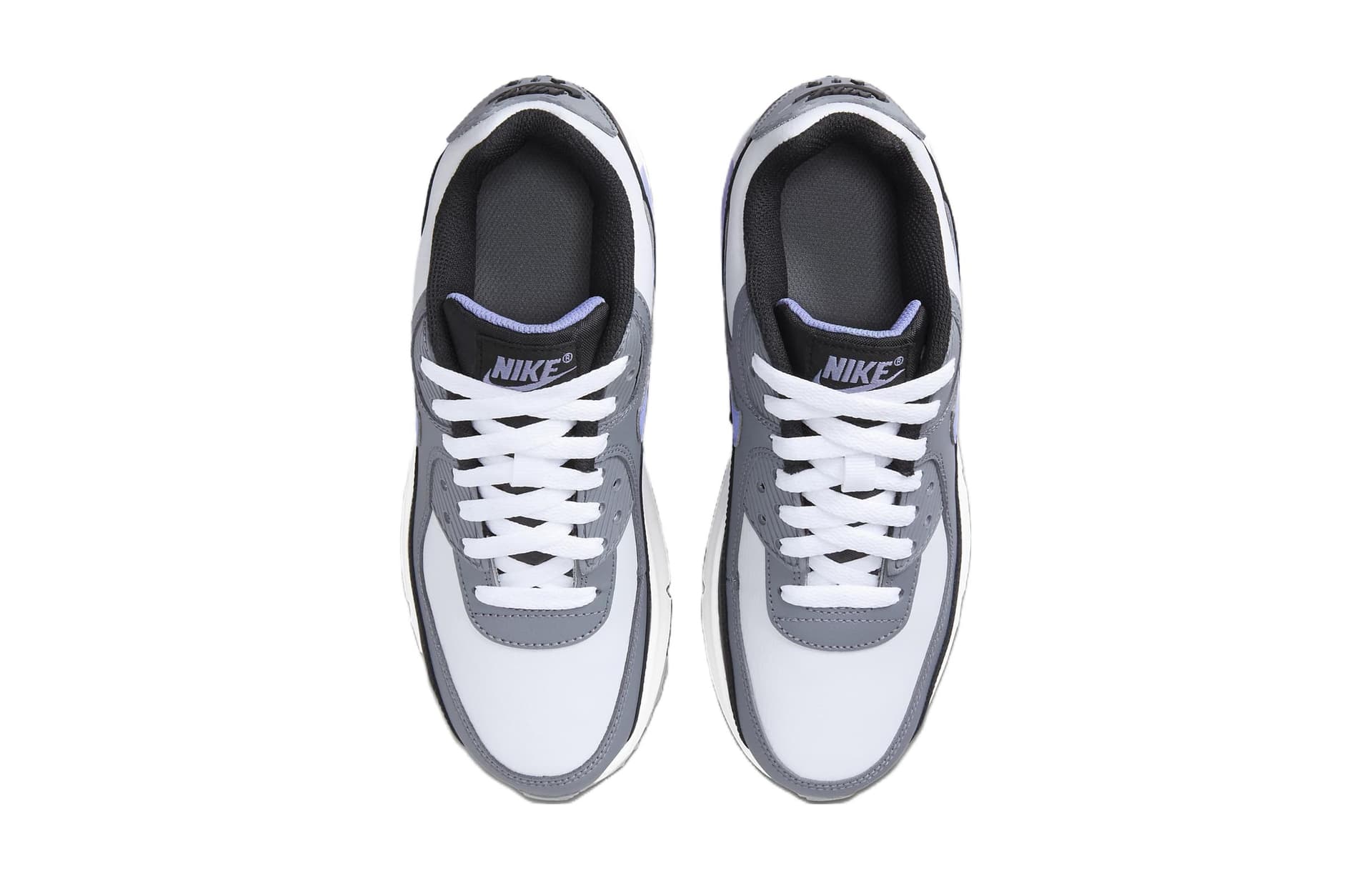 Кроссовки Nike Air MAX 90 Ltr Устойчивый к истиранию MID Повседневная обувь Белый Черный Фиолетовый Унисекс - изображение 4