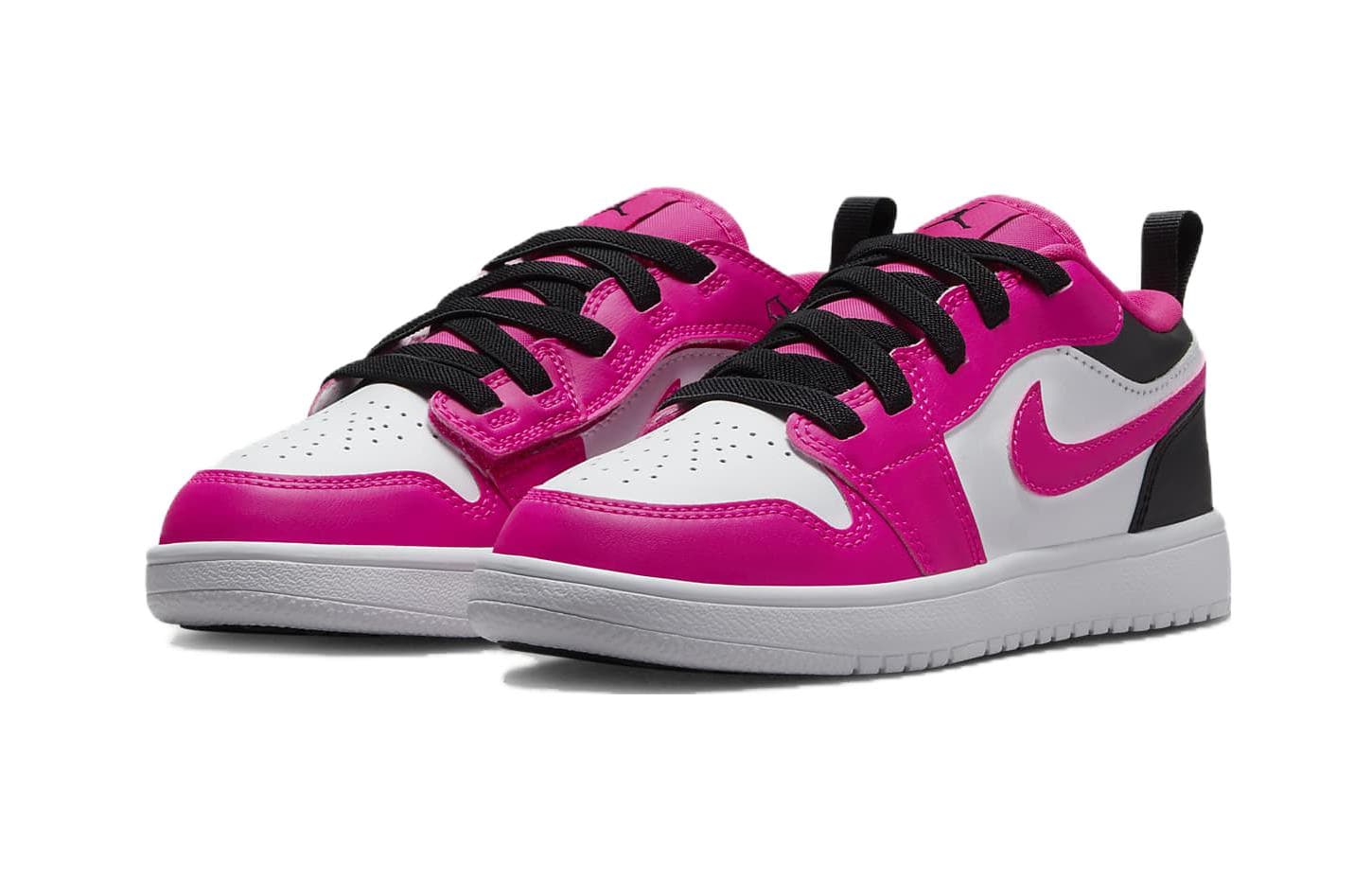 Кроссовки для баскетбола Jordan Air Jordan 1 Low Alt Slip-Resistant Низкие Детские Баскетбольные Кроссовки Розовые Черные - изображение 3