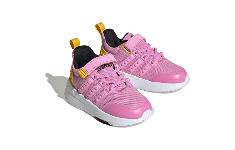 Кроссовки LEGO x Adidas Neo Racer TR21 Эластичная ткань устойчивая к истиранию низкие кеды для малышей розовый желтый - изображение 2