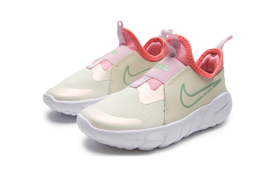 Кроссовки Nike Flex Runner 2 SE противоскользящие низкие детские беговые кроссовки зеленый розовый белый для детей 3-7 лет - изображение 3