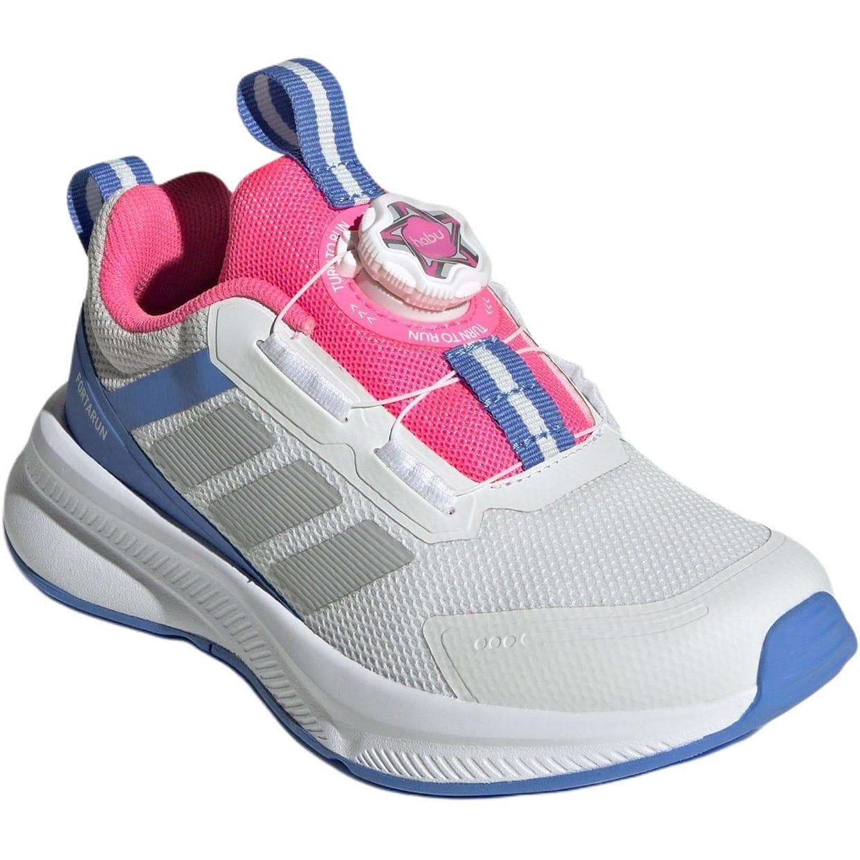 Кроссовки Adidas FORTARUN 4,0 Устойчивые к истиранию низкие детские беговые кроссовки Белый Розовый Синий Детские - изображение 3