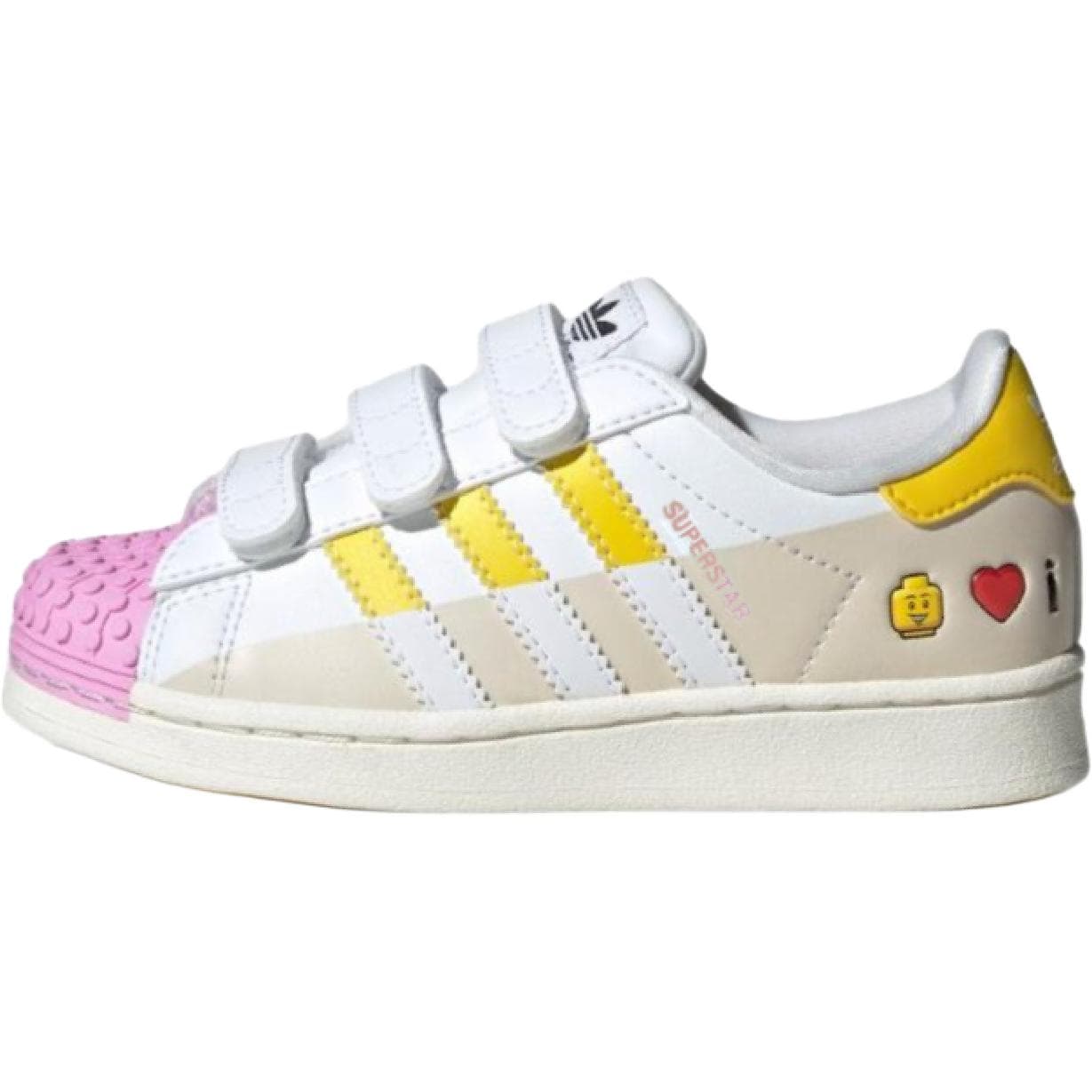 Кроссовки Adidas Originals Superstar кожаная низкая обувь для скейтбординга для детей бежевого цвета для детей в возрасте 3-7 лет - изображение 1