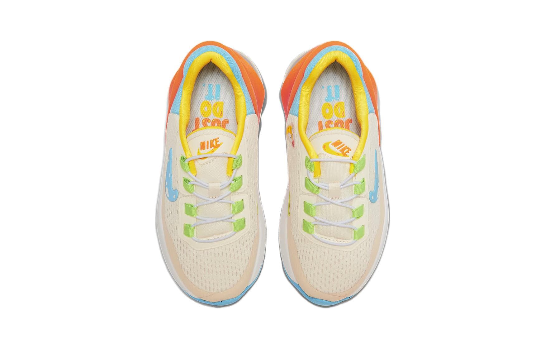 Кроссовки Nike Air Max 270 Амортизация Износостойкие Низкие Кроссовки для Детей Lifestyle Белые Синие и Оранжевые Детские - изображение 4