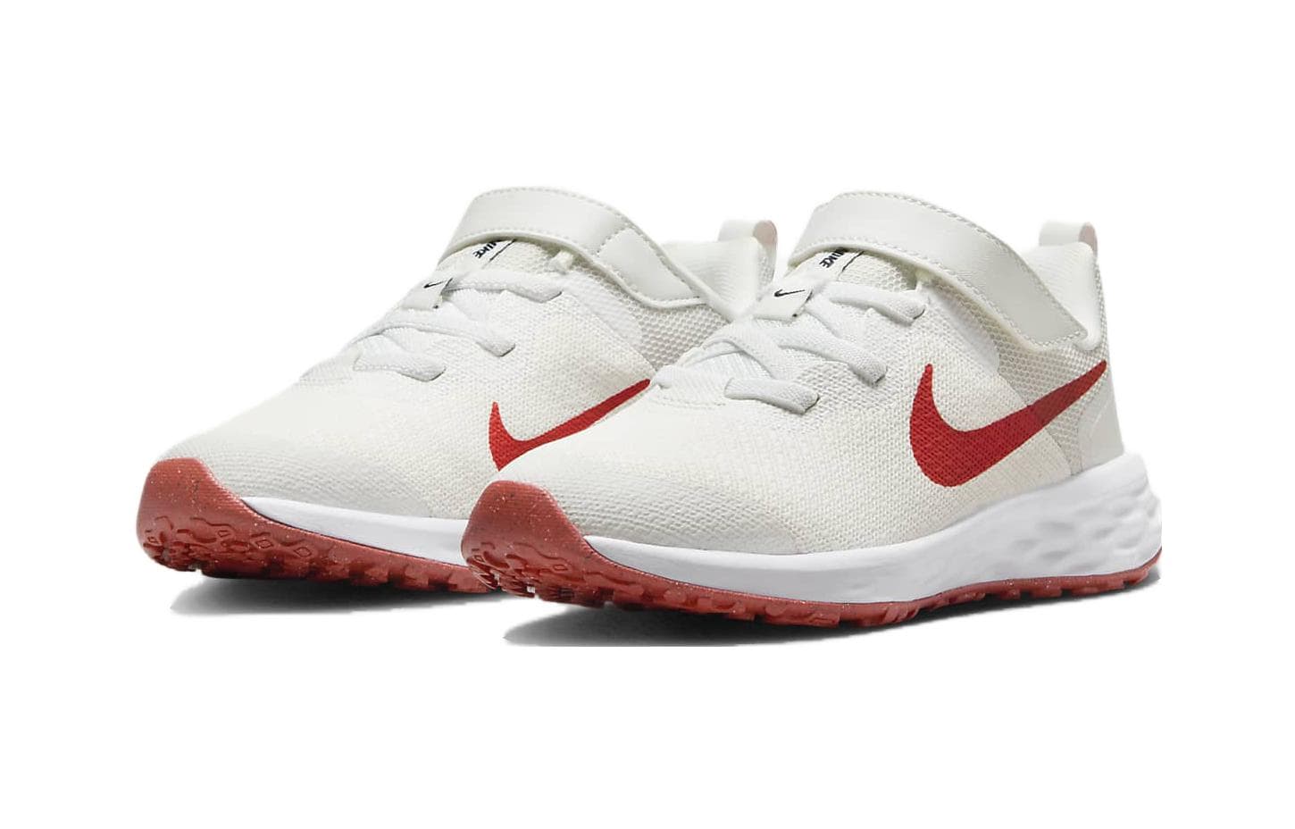 Кроссовки Nike REVOLUTION 6 Дышащая Поддержка Низкий Верх Детская Беговая Обувь Белый Красный Детская Возраст 3-7 Лет - изображение 2