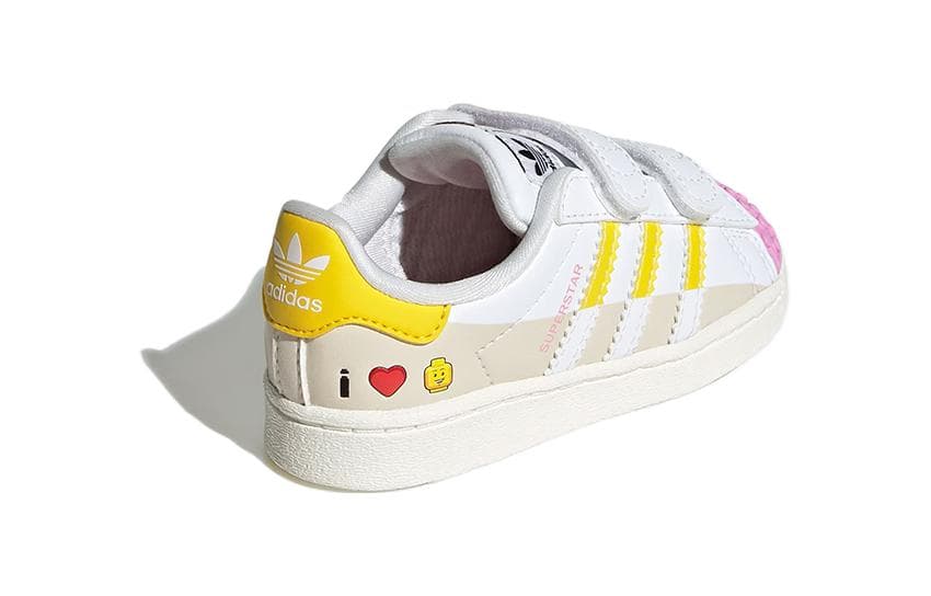 Кроссовки LEGO X adidas originals SUPERSTAR CF Устойчивые к истиранию Низкие Кроссовки для скейтбординга Белые - изображение 3