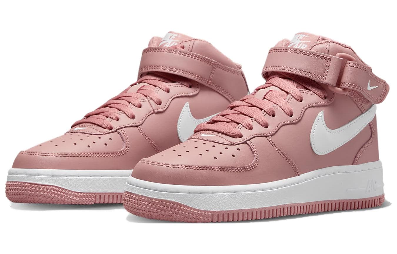 Кроссовки Nike Air Force 1 LE Кожа Противоскользящий MID Скейтборд Обувь Розовый Белый Унисекс - изображение 3