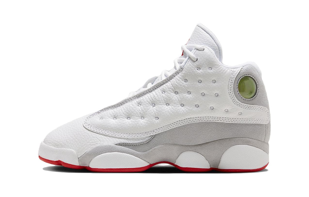 Кроссовки для баскетбола Jordan Air Jordan 13 Противоскользящие Анти-КИК Амортизация MID Баскетбольные кроссовки Белый Серый Красный Унисекс - изображение 1